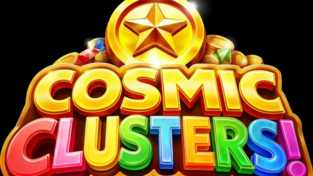 Interface vibrante do slot Cosmic Clusters com tema espacial e neon