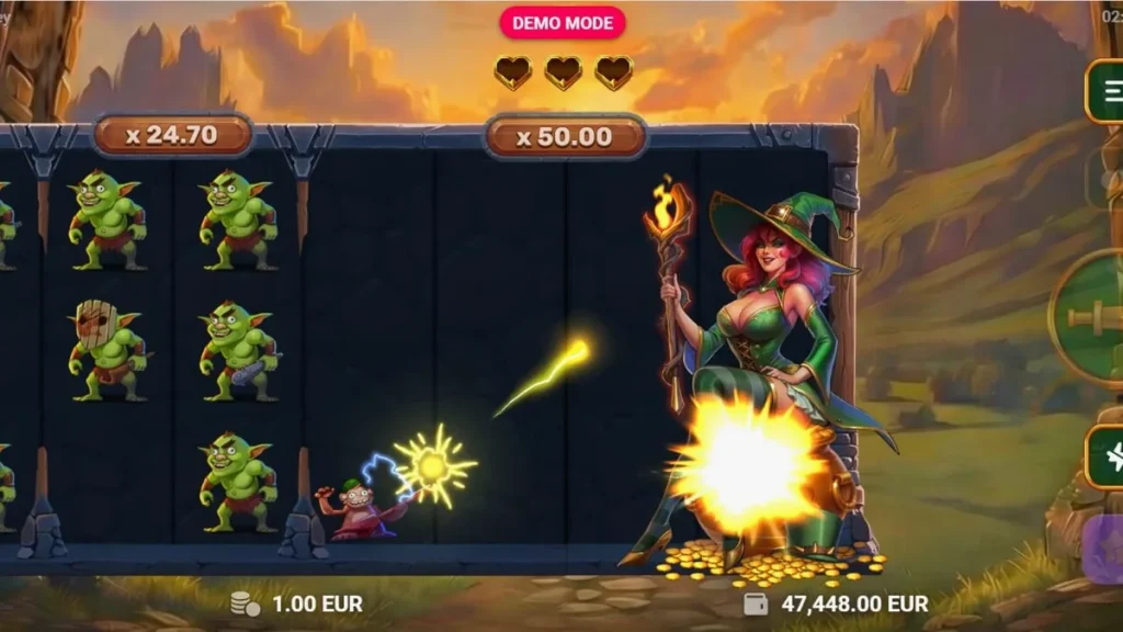 Interface do jogo Monkey Money com o personagem macaco em um cenário de calabouço