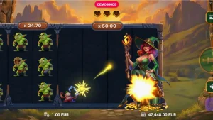 Interface do jogo Monkey Money com o personagem macaco em um cenário de calabouço